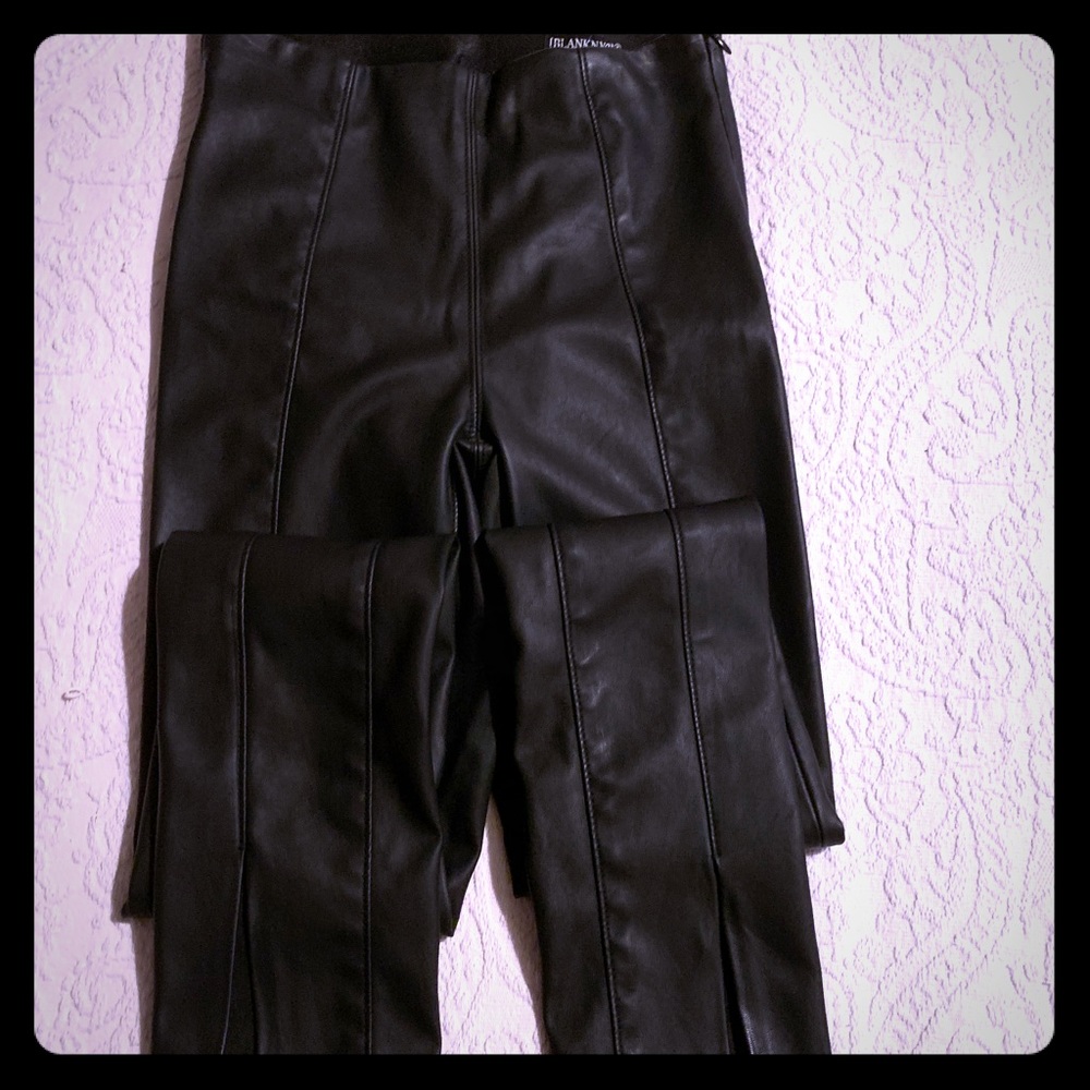 Black leather leggings